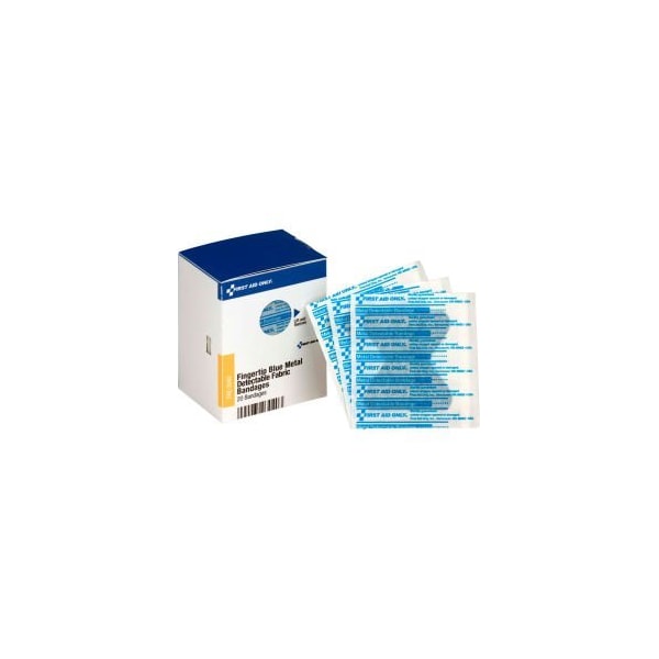 Acme United First Aid Only FAE-3040 SmartCompliance Refill Fingertip Metal Detectable Bandages, Blue, 20/Box FAE-3040 - main